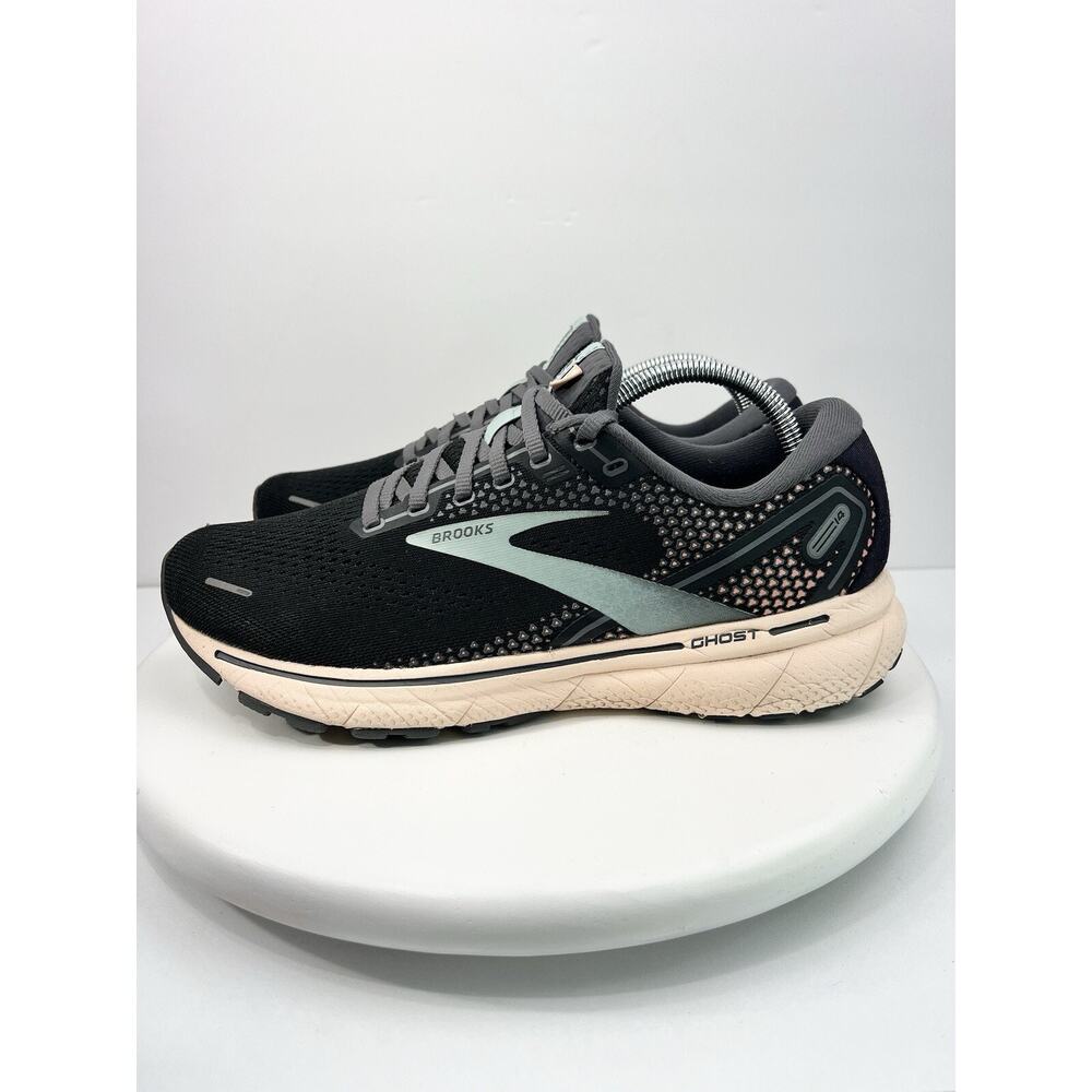 Brooks Ghost 14 Womens Sz 10.5 Black‎ Pink Running Shoes 1203561B026 Sneakers